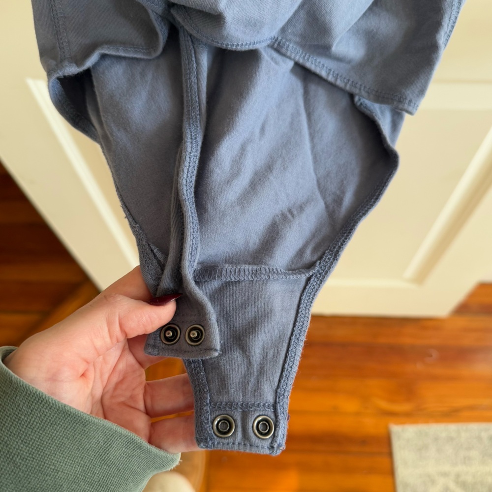 ABERCROMBIE & FITCH | Blue Cotton Sleeveless Bodysuit - Picture 4 of 6